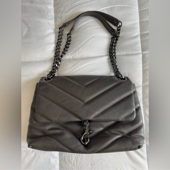 Rebecca Minkoff Dark Gray Chevron Shoulder Bag - Picture 1 of 4
